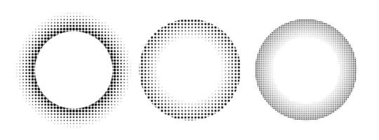 Halftone gold luxury style round frame set vector