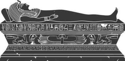 AI generated Silhouette ancient egypt sarcophagus black color only vector