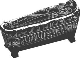 AI generated Silhouette ancient egypt sarcophagus black color only vector