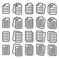 Document line icon. Set of paper document icons. File symbol. eps 10 vector