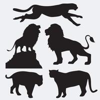 Big cats wildlife animal silhouette vector