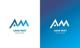 diseño de logotipo de letra am vector