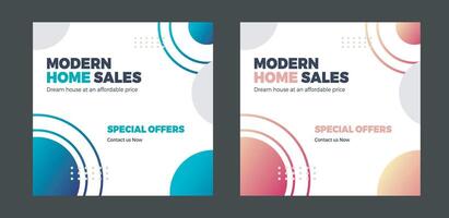 Vector sales post web banner with color variation background