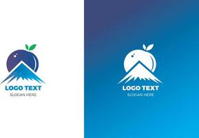 Blueberry logo with mountain vector