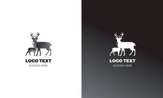 Abstract deer illustration logo template vector