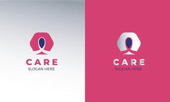 Vector care ribbon family logo template