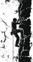 AI generated Silhouette climbing man black color only full body vector
