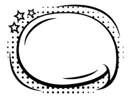 Black and White Speech Bubble with Stars vector