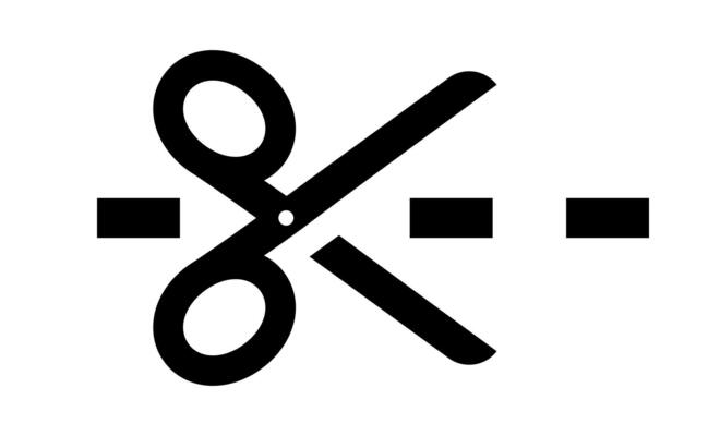 Black Scissors Cutting Line Icon