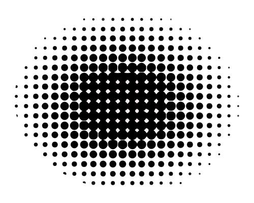 Black Halftone Dot Circle Design