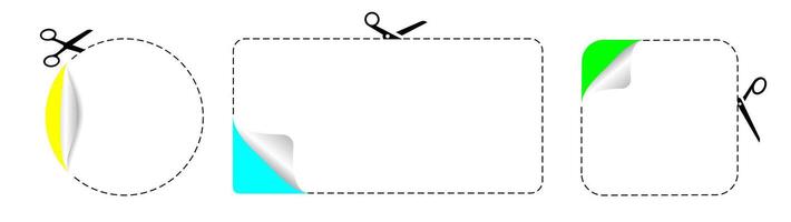 tijeras corte conjunto líneas varios formas vector