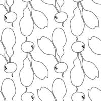 Seamless vector doodle pattern with radish. Texture for textile, paper, wallpaper. Coloring book for children.