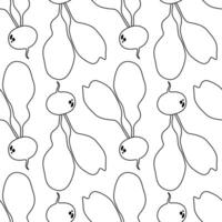 Seamless vector doodle pattern with radish. Texture for textile, paper, wallpaper. Coloring book for children.