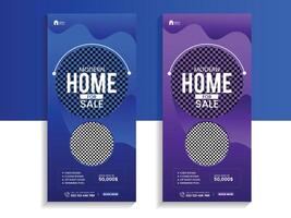 Real Estate modern home sale roll-up banner or cover design template vector