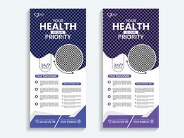 Medical healthcare roll up banner or cover design template vector