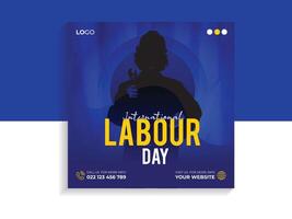 International labour day social media banner and post template vector