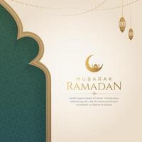 Ramadán kareem eid Mubarak antecedentes diseño modelo con dorado adornos vector