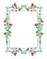 rectangular Frames heart Floral design vector