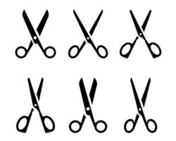 Collection of Black Scissors Icons vector