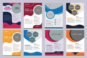 Mega annual report brochure flyer design template vector,  Leaflet, cover, presentation , abstract flat background, layout in A4 size vector