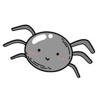 linda pequeño araña kawaii dibujos animados personaje vector ilustración gráfico diseño