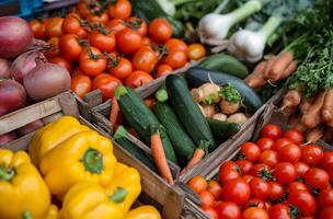 AI generated Fresh market vegetables photo