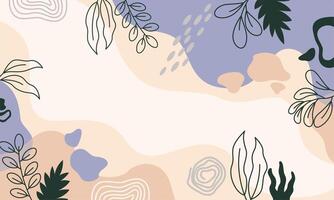 Flat abstract floral leaves background vector