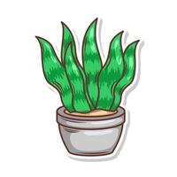 Home plant cartoon style. potted plant isolated on white vector