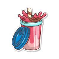 Bubble tea vector  sticker cartoon. hand draw illustration art