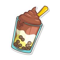 Bubble tea vector  sticker cartoon. hand draw illustration art