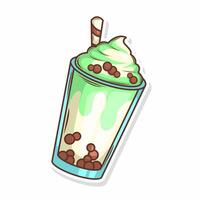 Bubble tea vector  sticker cartoon. hand draw illustration art