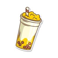 Bubble tea vector  sticker cartoon. hand draw illustration art