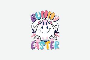 Retro Bunny Easter Sublimation Design vector