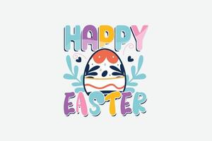 Retro Happy Easter Sublimation Design vector