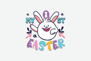 Retro My 1st Easter Sublimation Design vector