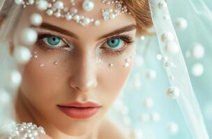 AI generated Bridal beauty close-up photo