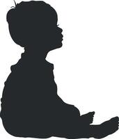 black and white silhouette of a child without background vector