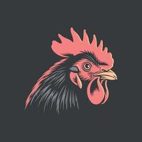 illustration of a rooster on a black background vector