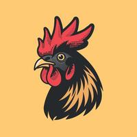 vector illustration of a rooster on a yellow background