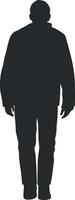 black silhouette of a walking man without background vector