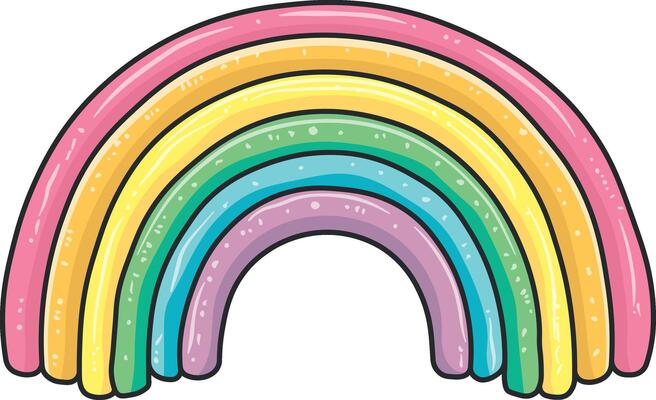 cartoon rainbow drawing without background