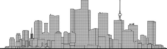 black and white city silhouette without background vector