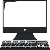 black silhouette of a computer without background vector