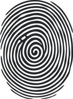 black and white fingerprint without background vector