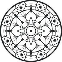mandala black and white without background vector