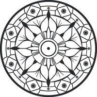 mandala negro y blanco sin antecedentes vector