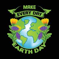 vector illustration Earth day thsirt design