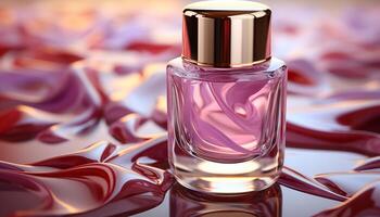 AI generated Luxury perfume bottle reflects elegance and femininity in fashion generated by AI photo