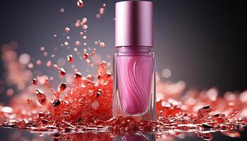 AI generated Glamourous women care for their beauty with shiny nail polish generated by AI photo