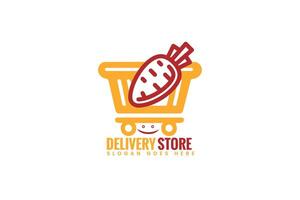 tienda de comestibles logo diseño vector